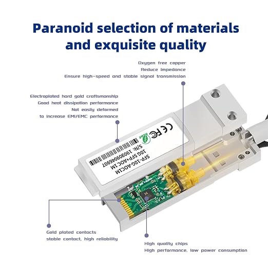 10Gb SFP+ to SFP+ Active Optical Cable 1M/3.3FT OM2 MMF Direct-Attach Fiber - Image 6