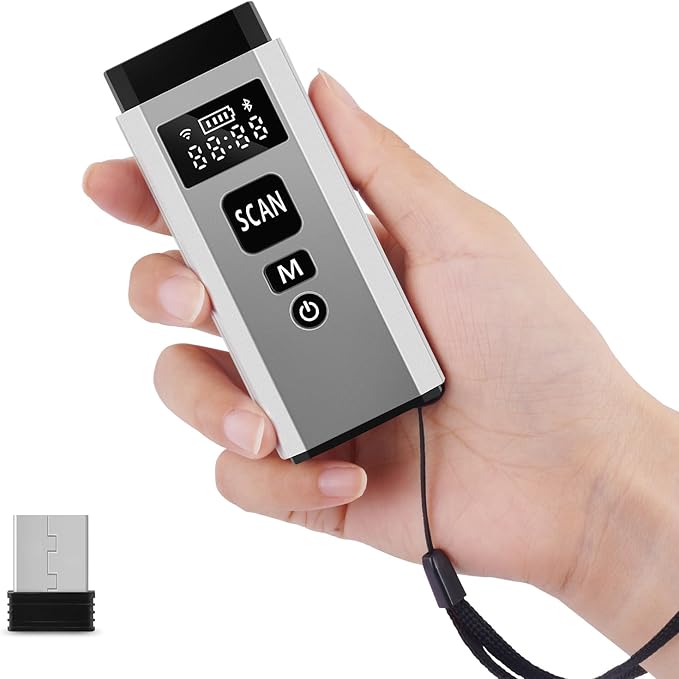 Barcode Scanner Bluetooth, 1D 2D Portable Wireless Barcode Reader 3 in 1 Wired by JRHC