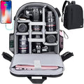 Cwatcun Camera Backpack with USB, Rain Cover, fit 15.6" Laptop, Anti-Theft Rear by FocusonCameraBag