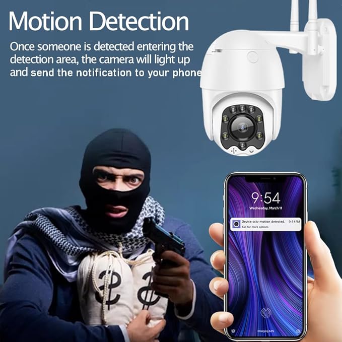 Outdoor PTZ WiFi IP Security Camera 1080P Home Surveillance Camera Pan/Tilt - Image 6