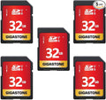 GIGASTONE 32GB SD Card 5-Pack UHS-I U1 Class 10 SDHC Memory Card High-Speed by Gigastone
