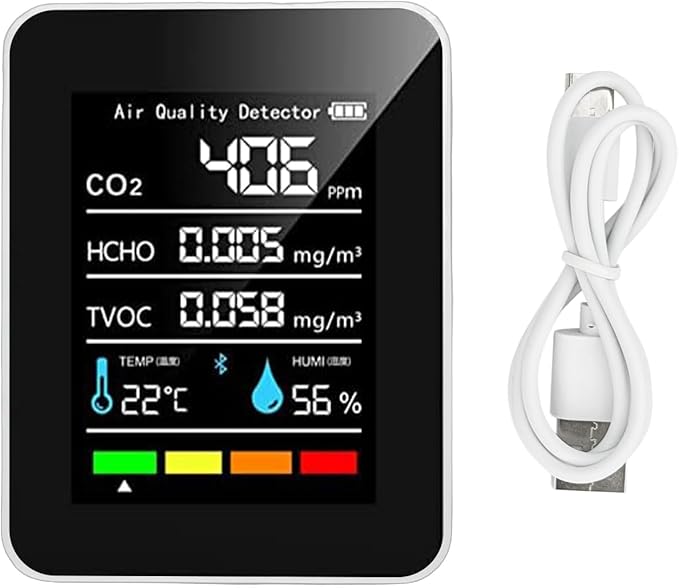 Carbon Dioxide Detector Portable, Formaldehyde TVOC Air Quality Monitor - Image 3