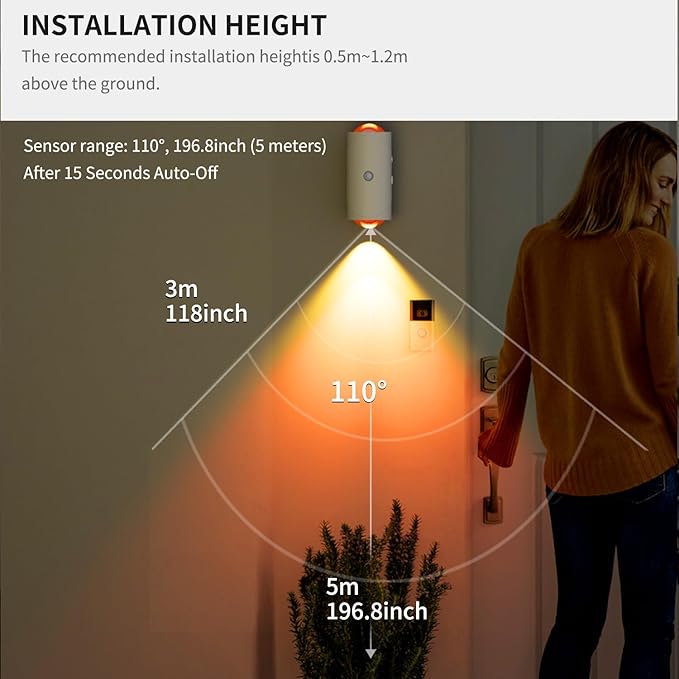 LED Motion Sensor Night Light, 7 Colors Rechargeable Battery Stair Light - Image 5