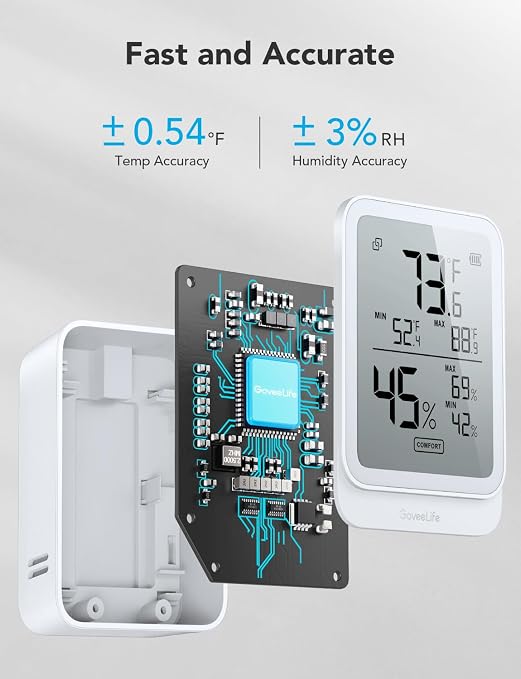GoveeLife Hygrometer Thermometer H5104 2Pack, Remote LCD Digital Hygrometer - Image 3