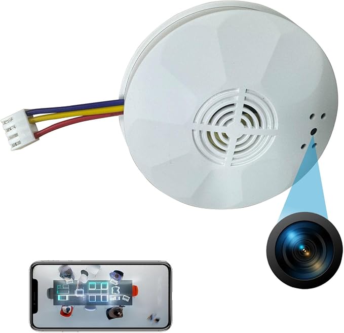 4K Ultra WiFi Hidden Camera, Smoke Detector Shaped Cameras by ULarcameras