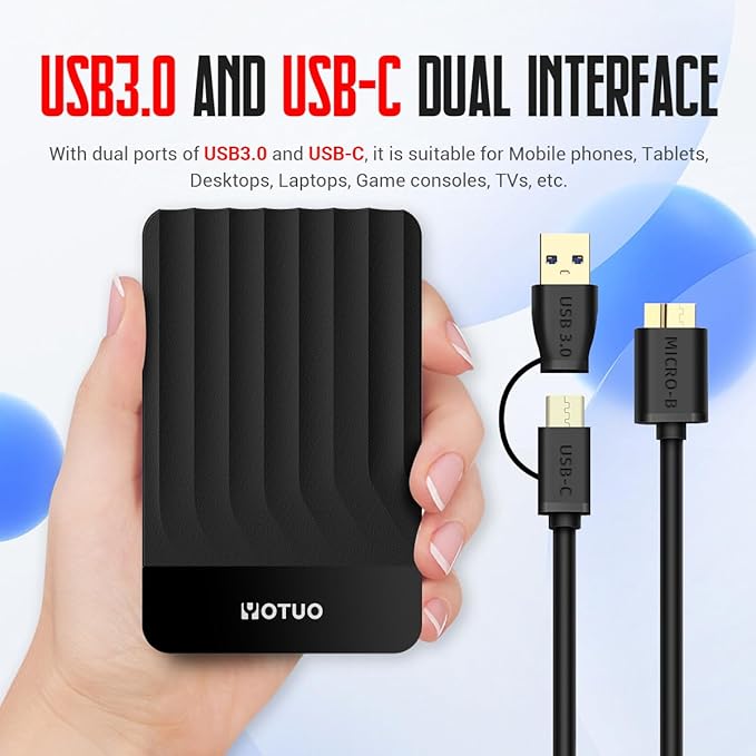 YOTUO Portable 1TB External Hard Drive Storage Expansion Mobile HDD USB 3.0 - Image 6