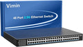 48-Port 2.5G Switch Unmanaged, 48 x 10/100/1000/2500Mbps RJ45 Ports, Plug & by Vimin