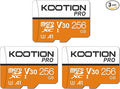 KOOTION 256GB Micro SD Card 3Pack, TF Card Micro SDXC Memory Card V30 A1 App by KOOTION