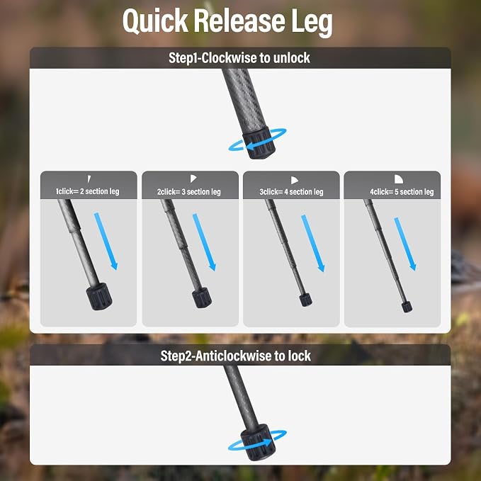 SIRUI Carbon Fiber Tripod Lightweight 2lbs - Image 4