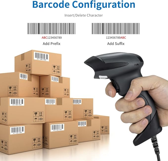 NETUM USB Laser Barcode Scanner, Handheld 1D Wired Bar Code Scanner Scanning - Image 3