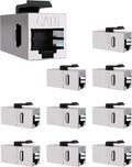 10 Pack Cat 6 Shielded Keystone Coupler, Cat6 Keystone Jacks Female to Female by VANDESAIL
