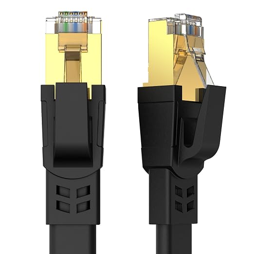 CAT8 Ethernet Cable 50ft, High Speed Heavy Duty Cat8 LAN Network Cable 40Gbps by Qiuean