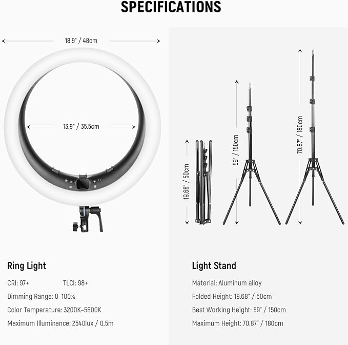 NEEWER RP19H 19" Ring Light - Image 8