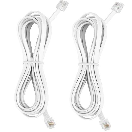 LanSenSu RJ12 Cable Phone Cord RJ12 6P6C Male to Male Straight Wired by LanSenSu