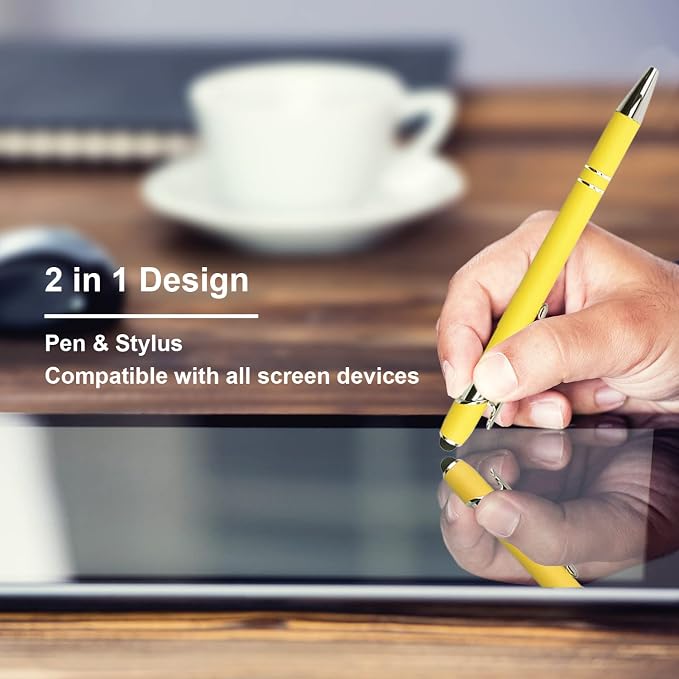 Oddmoal Ballpoint Pen with Stylus Tip, Soft Touch Click Metal Pen, 1.0mm Medium - Image 3