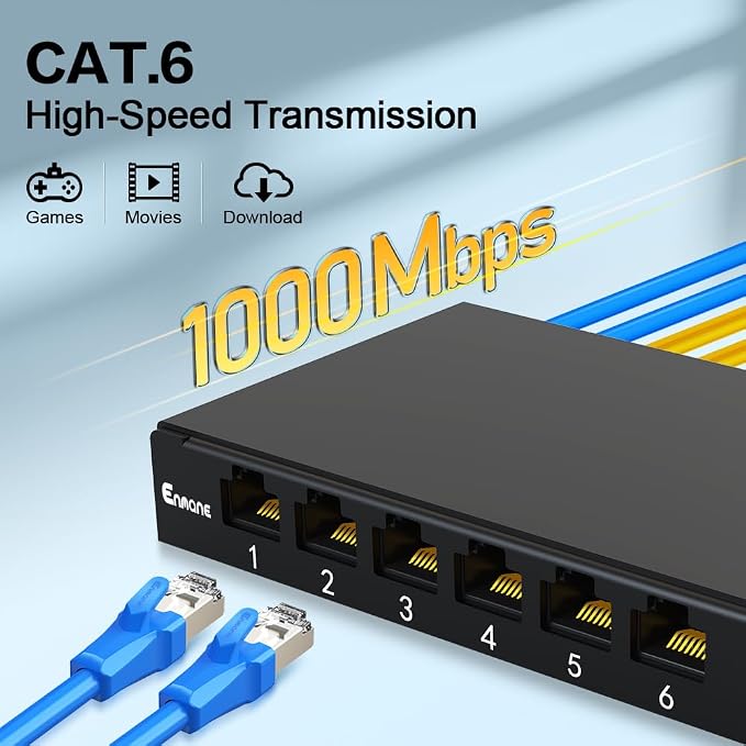 6 Port Patch Panel 0.5U CAT6 Keystone Patch Panel - Image 6