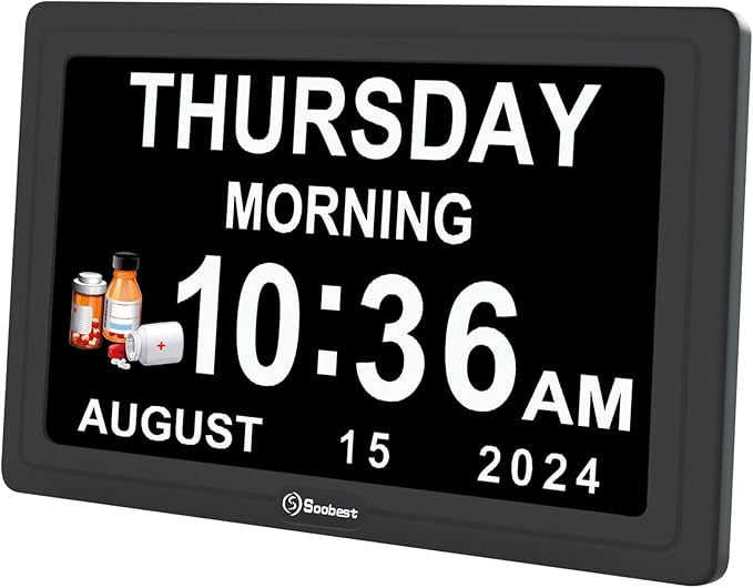 Soobest Dementia Digital Clock for Seniors Elderly, 20 Alarm Reminders 3 by Soobest