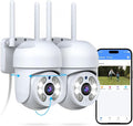 OOSSXX 2 Pack Outdoor WiFi Security Cameras 3MP, PTZ Pan Tilt by OOSSXX