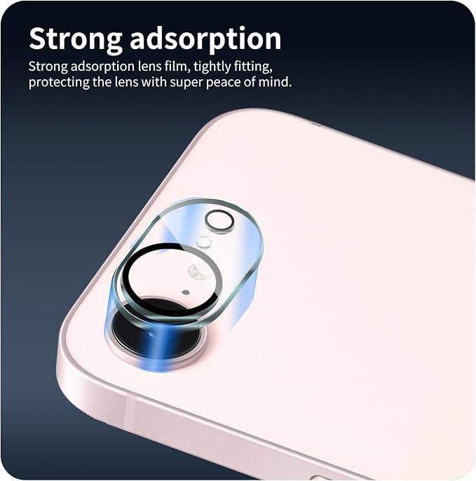 4-Pack Camera Lens Protector for iPhone 16e/17e, 9H Tempered Glass Camera Cover - Image 6