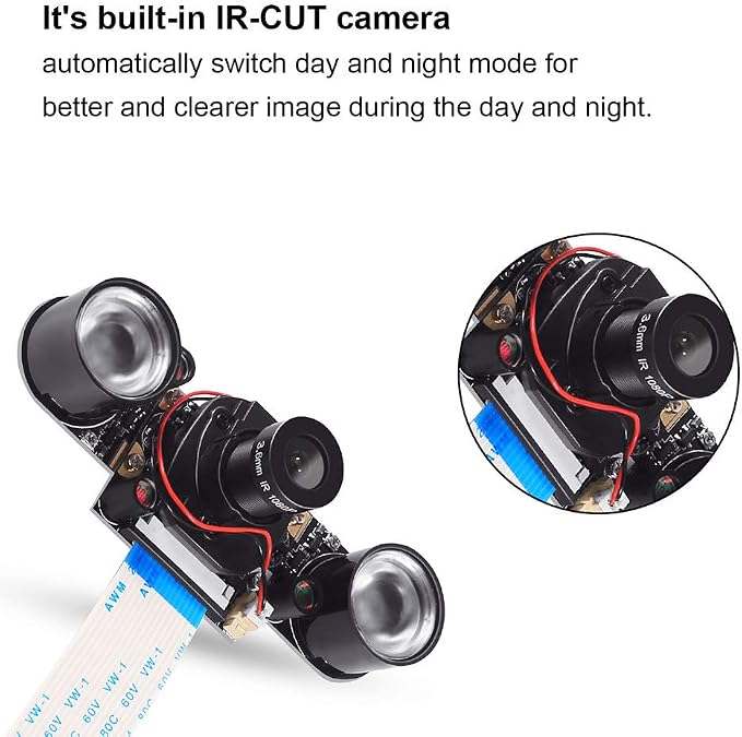 DORHEA Raspberry Pi 4 Camera Module Automatic IR-Cut Sensor Day/Night Vision - Image 4