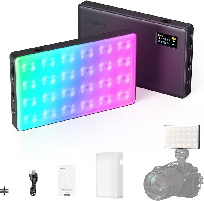 SmallRig RM120 RGB Video Light, 5000mAh 180 Minutes Portable Camera Light 7W by SmallRig