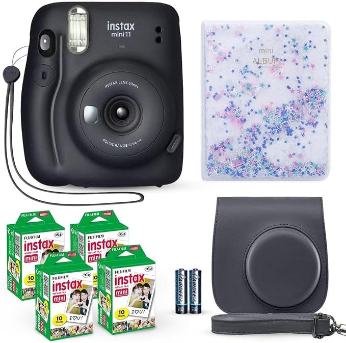 Fujifilm Instax Mini 11 Instant Camera Charcoal Gray + Fuji Film Value Pack + by FUJIFILM