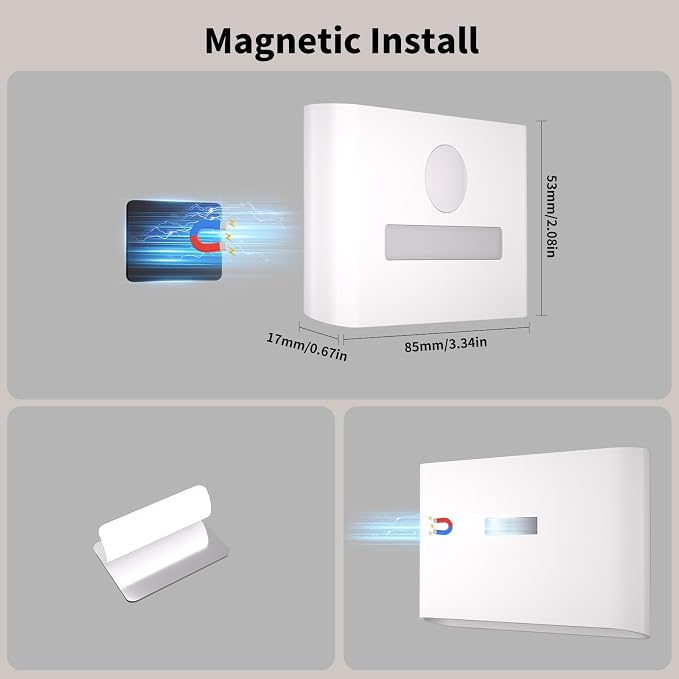 WOBSION Rechargeable Wireless Motion Sensor Stair Lights, Stick-On Wall Light - Image 6