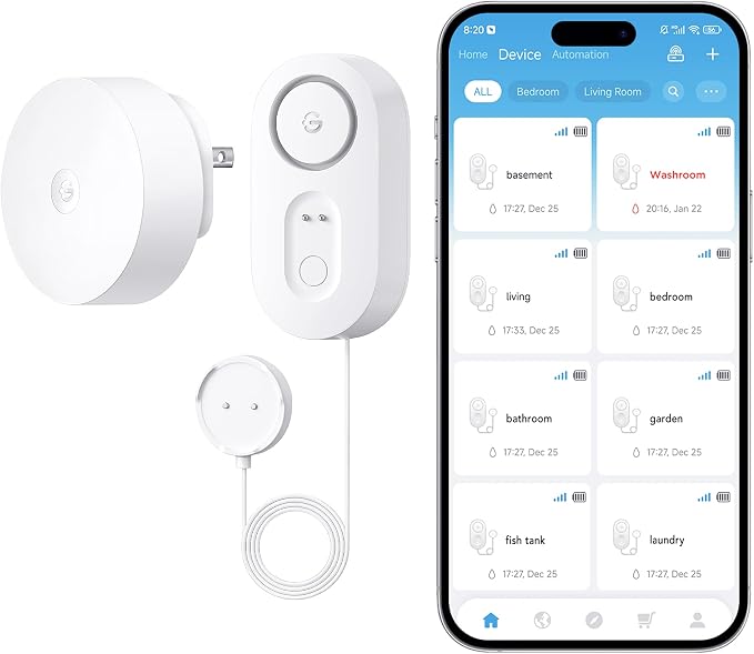 GoveeLife Upgraded Smart Water Leak Detector 1s by GoveeLife