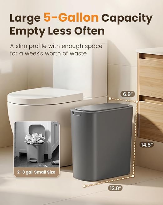 Cesun 5 Gallon Automatic Bathroom Trash Can, Touchless Motion Sensor Garbage Can - Image 4