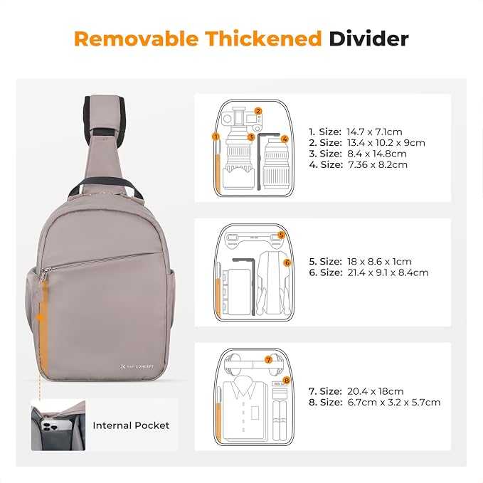 K&F CONCEPT Small Camera Bag for Photographer, Camera Sling Crossbody bag for - Image 2