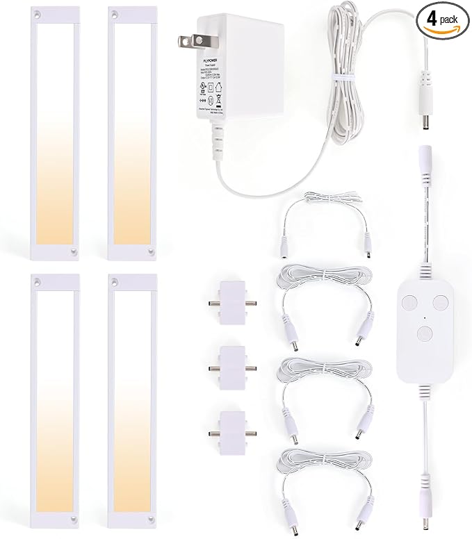 4pack 7inch Dimmable LED Kitchen Light Kit, 2700-6000K Smart Closet Cabinet by BLESSINGLUX
