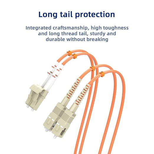 Multimode Duplex OM1 Fiber Patch Cable LC/UPC to SC/UPC 50M/164FT Fiber Optic - Image 5