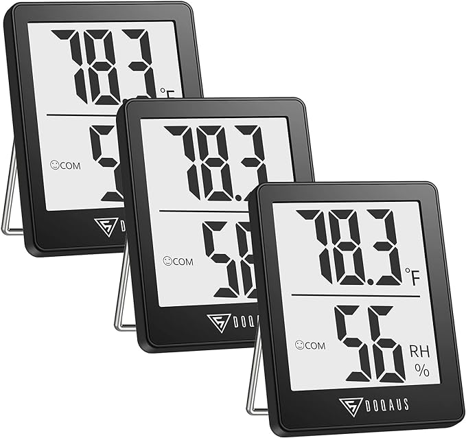 DOQAUS Digital Hygrometer Indoor Thermometer 3 Pack, Room Thermometer by DOQAUS