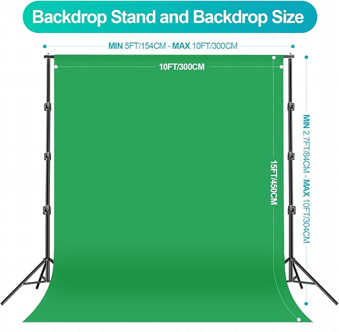 EMART 10 x 10 ft Heavy Duty Backdrop Support System, Professional Photography - Image 3