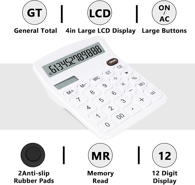 Cute White Desktop Calculator - Image 4