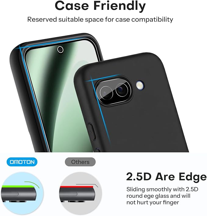 OMOTON 3 Pack Screen Protector for Google Pixel 10a +2 Pack Camera Lens - Image 5
