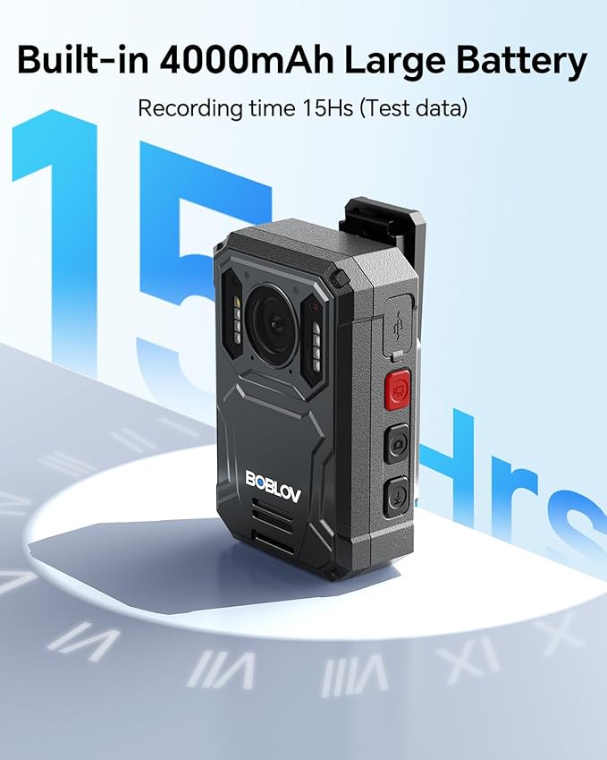 BOBLOV KJ23Pro 4K Body Camera, 128GB Body Camera - Image 3