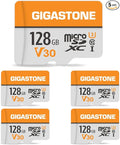 GIGASTONE 128GB Micro SD Card 5-Pack, A1 V30 4K Video Recording, Surveillance by Gigastone