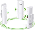 AdaLov 3PCS Wireless Bridge Kit, Gigabit Point to 2 Points Outdoor WiFi Bridges by AdaLov