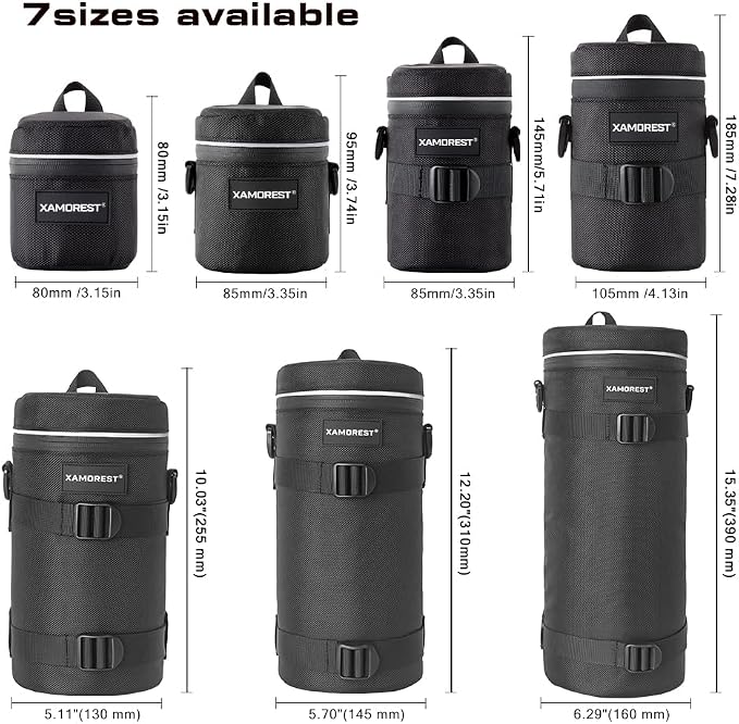 Camera Lens Case Bag for Photographyers, Zipper Waterproof Lens Protective - Image 6