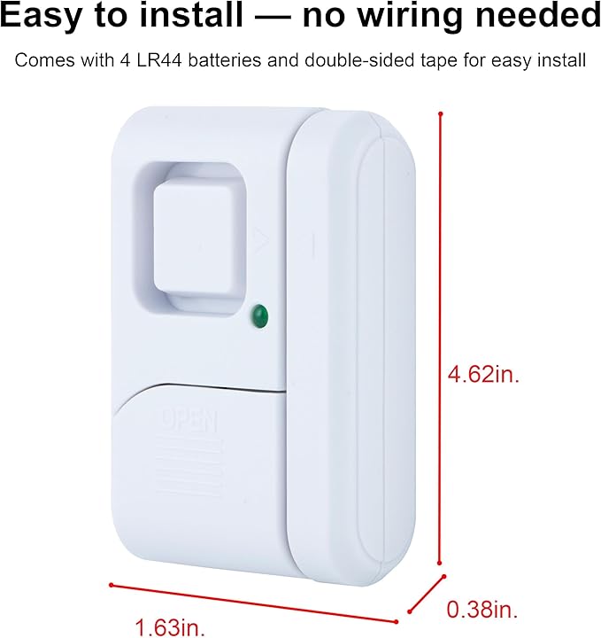 UltraPro Personal Security Window and Door Alarm, 4 Pack, DIY Protection - Image 2