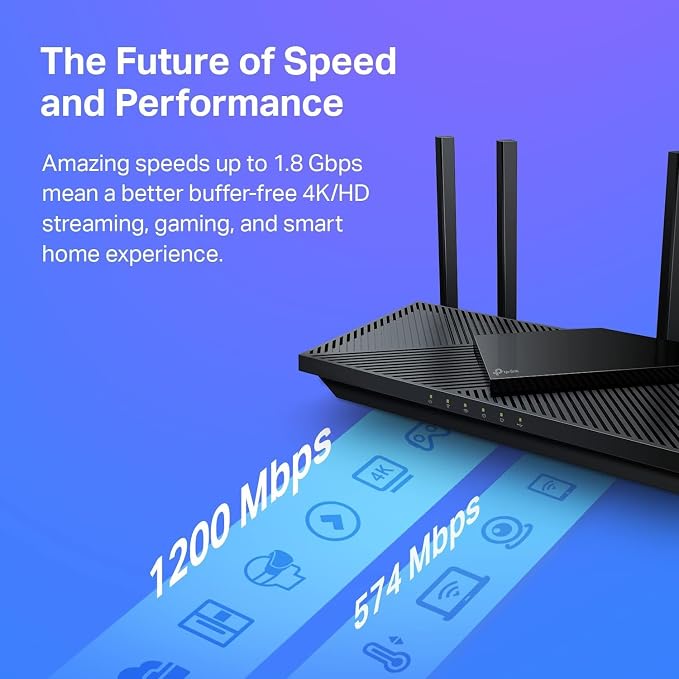 TP-Link AX1800 WiFi 6 Router – Dual Band Wireless Internet, Easy Mesh, Works - Image 3