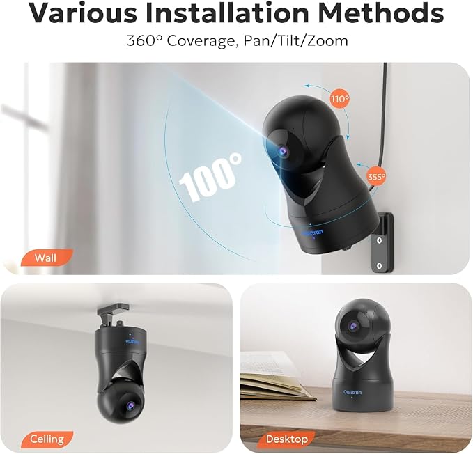 owltron Security Camera Indoor 2K, 360 Pan/Tilt Home Security Cameras - Image 7