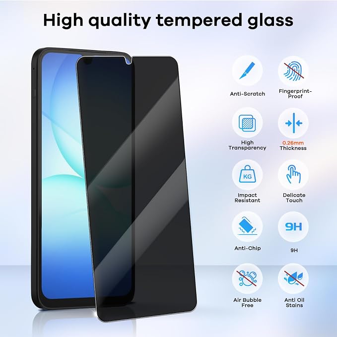 3+3 Pack for Samsung Galaxy A17 5G Privacy Screen Protector & Phone Camera Lens - Image 3