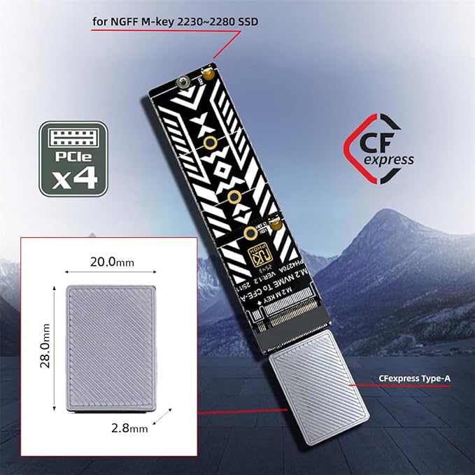 CFexpress Type-A to NVME 2230 2240 2260 2280 Memory Card Kit Case CFE CFA NGFF - Image 2