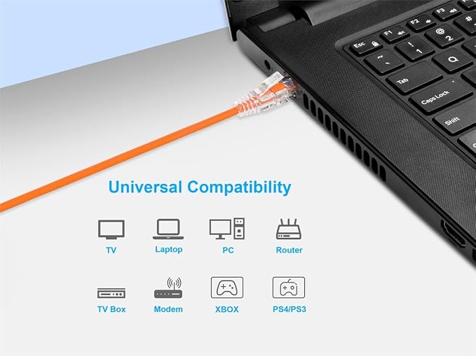 Monoprice Cat6 6in Orange Component Level Patch Cable UTP 28AWG 550MHz Pure - Image 6