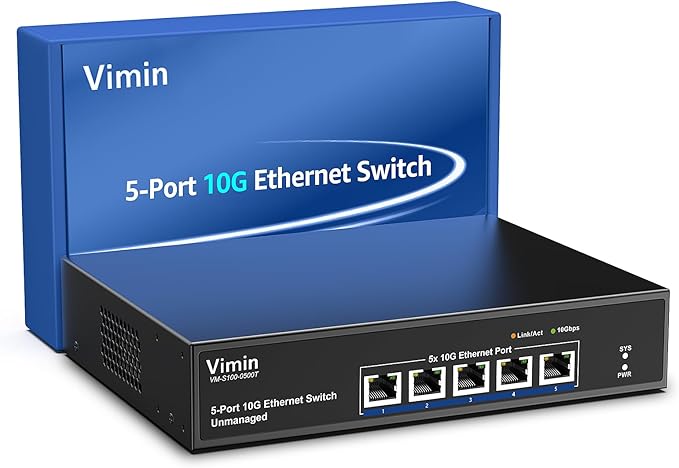 5 Port 10G Ethernet Switch, 10Gbe Network Switch by Vimin