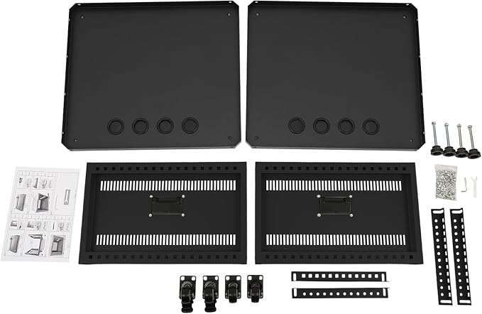 6U Stereo & Studio Rack with Wheels, Open Frame Audio Rack Cabinet, Rolling - Image 8