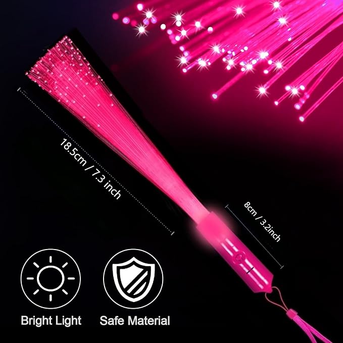 36 Pack Pink Glow Sticks Light Up Fiber Optic Stick Glow Wands Bulk - Image 2