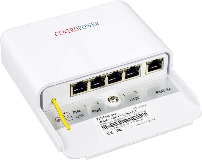 Outdoor 5 Port PoE Switch/Extender/Booster, 60W 48V 10/100/1000M POE by CENTROPOWER%C2%AE